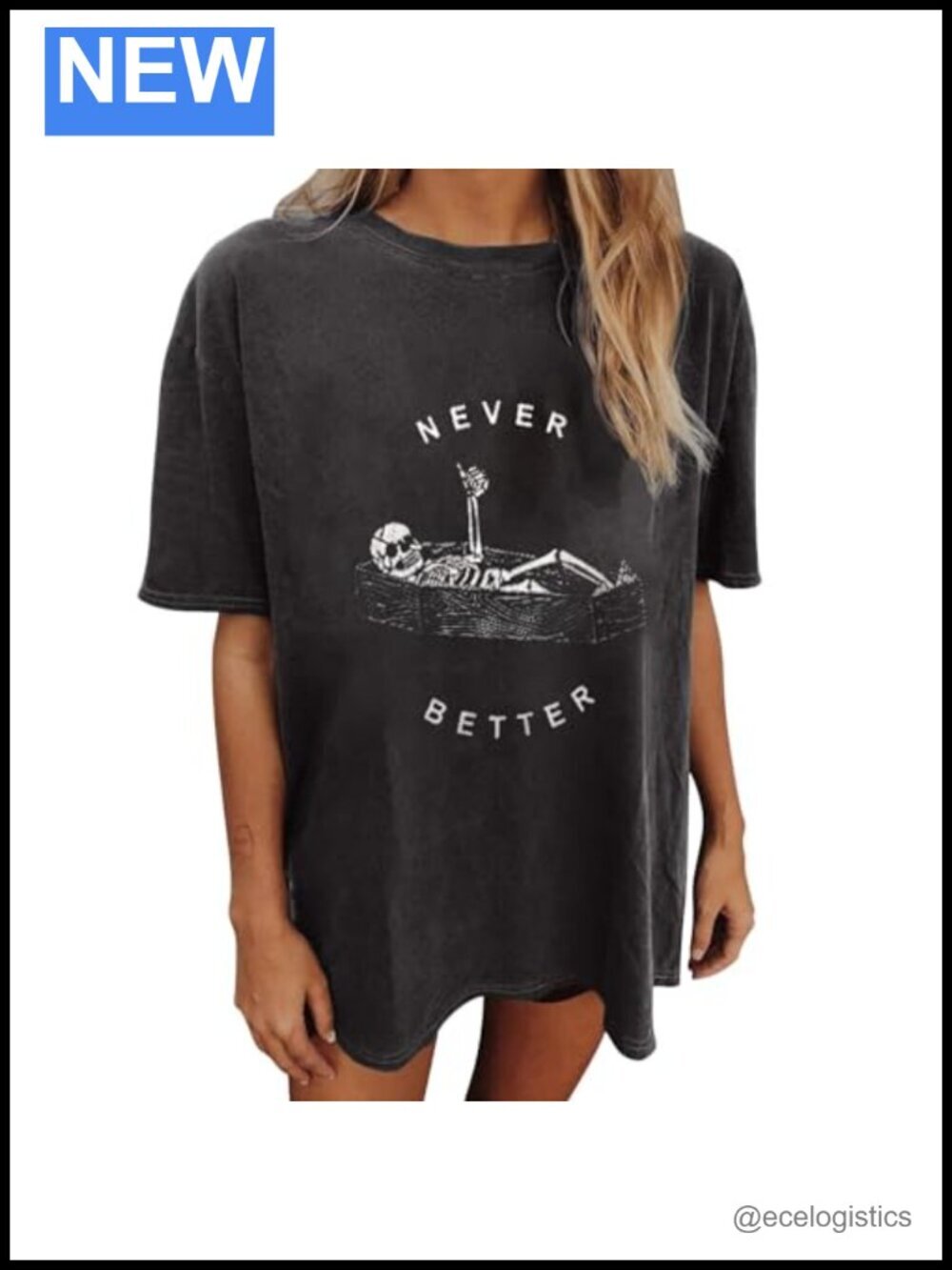 Oversized Short Sleeve Graphic Tee for Women Summer Loose Fit T-Shirt